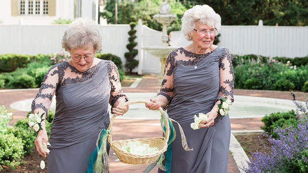 these grandmas as flower girls will totally melt your bachelor party checklists