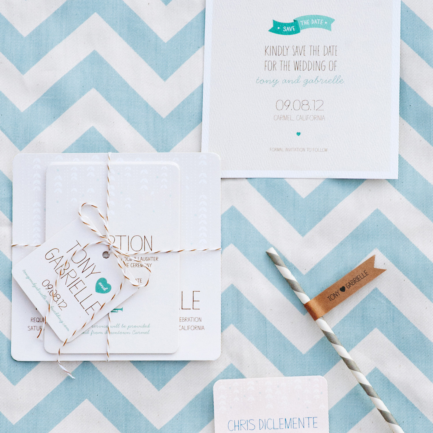 Beach Wedding Invitations That Set The Mood For A Seaside Soirée Modern Chevron Wedding Invitations By Meticulous Ink Via Oh So Beautiful Paper 3