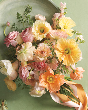 Paper Flowers Martha Stewart Blush And Peach Wedding Bouquet