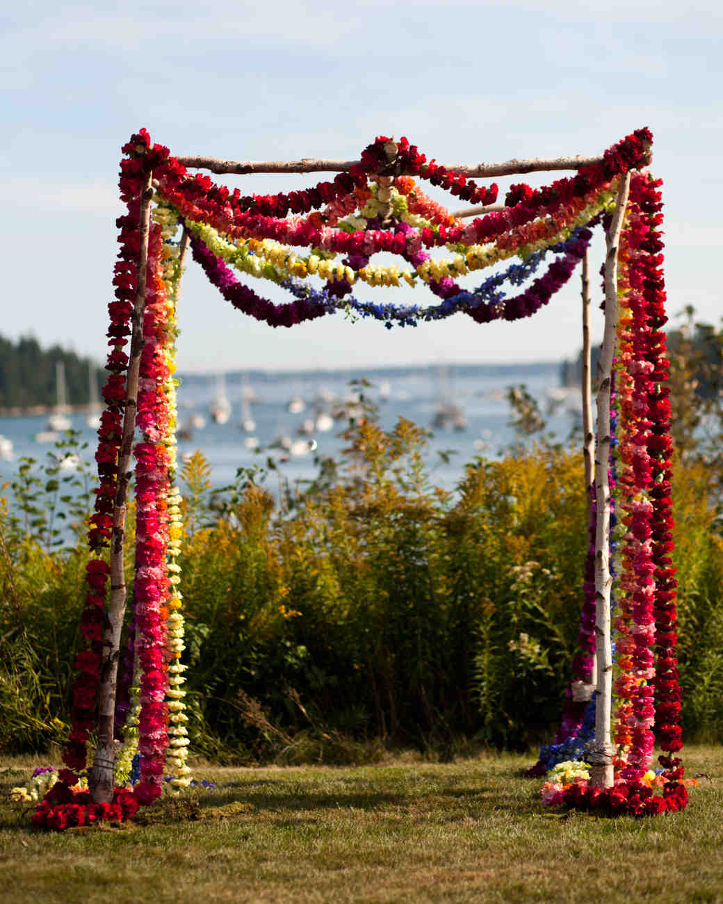 rainbow flower arch