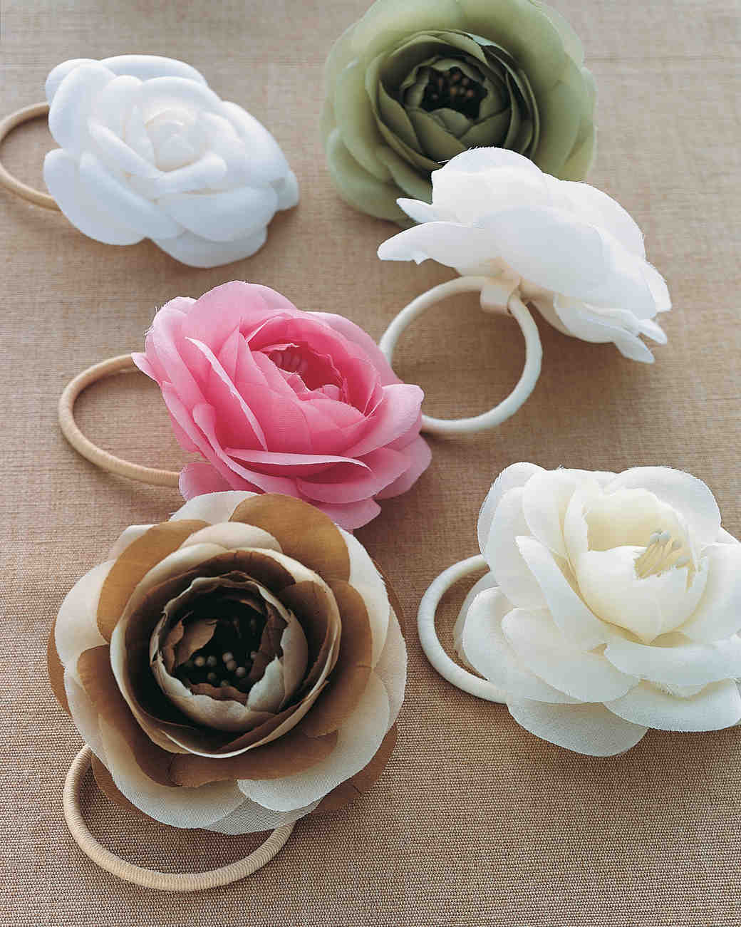 How To Make Paper And Fabric Flowers For Your Wedding Martha Image Led Make A Flower Hair Clip Step 2