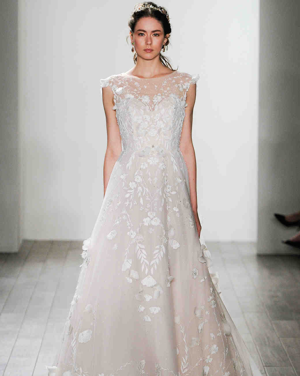 Wedding Table Floral Wedding Dress ultra romantic floral wedding dresses martha stewart weddings alvina valenta dress