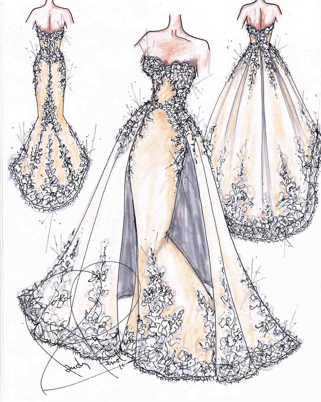 wedding dresses martha stewart weddings sketches of clothing