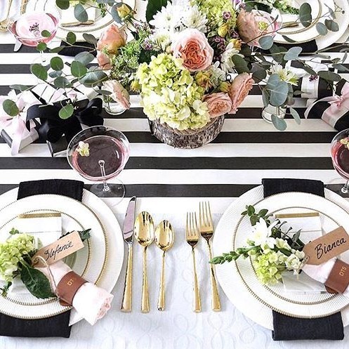 Striped tablescape Striped tablescape