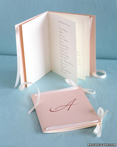 program booklets ribbon binding martha stewart weddings