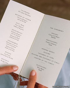 wedding program martha stewart weddings