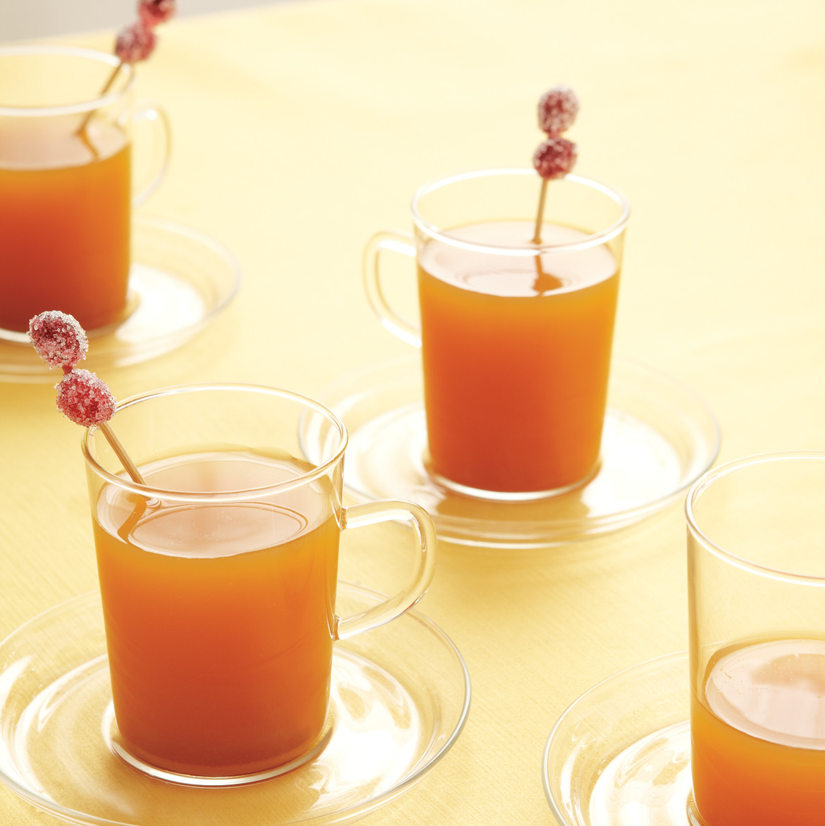 Hot Apple Cider with Sugared Cranberries