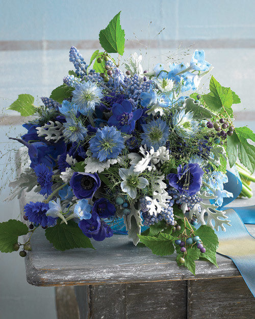 Blue Wedding Bouquets | Martha Stewart Weddings