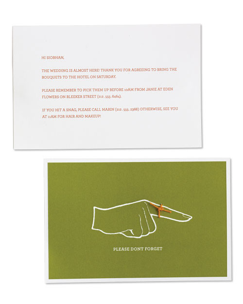 Gentle Reminder Card How-To | Martha Stewart Weddings