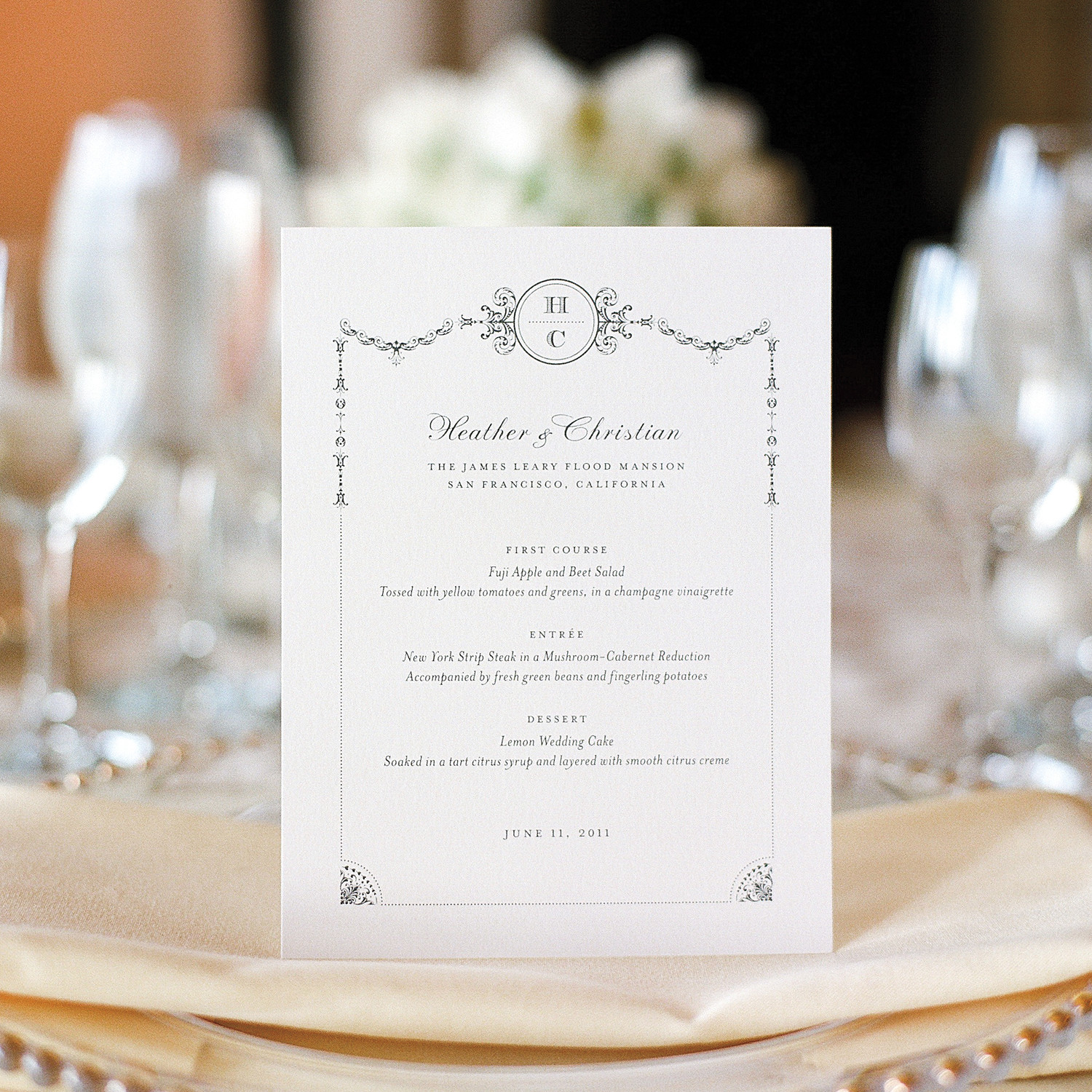 Best Wedding Menu Cards From Real Celebrations | Martha Stewart Weddings