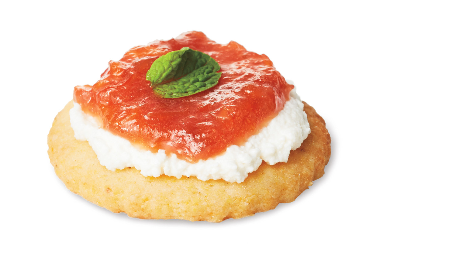 Rhubarb Marmalade, Ricotta, and Mint on Corn Crackers Recipe Martha Stewart Weddings