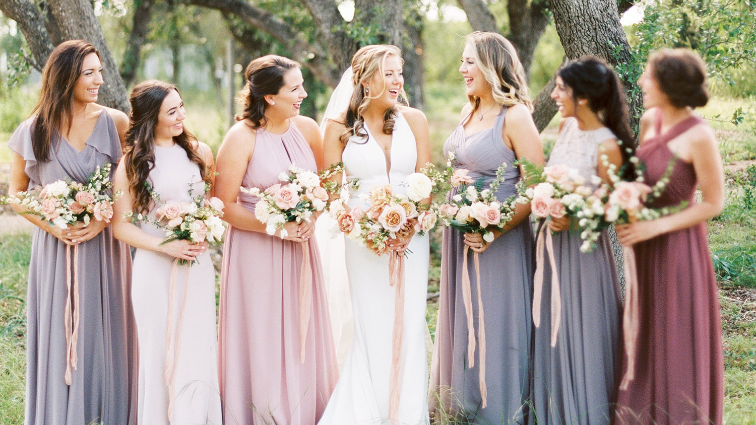 soft pink bridesmaid dresses