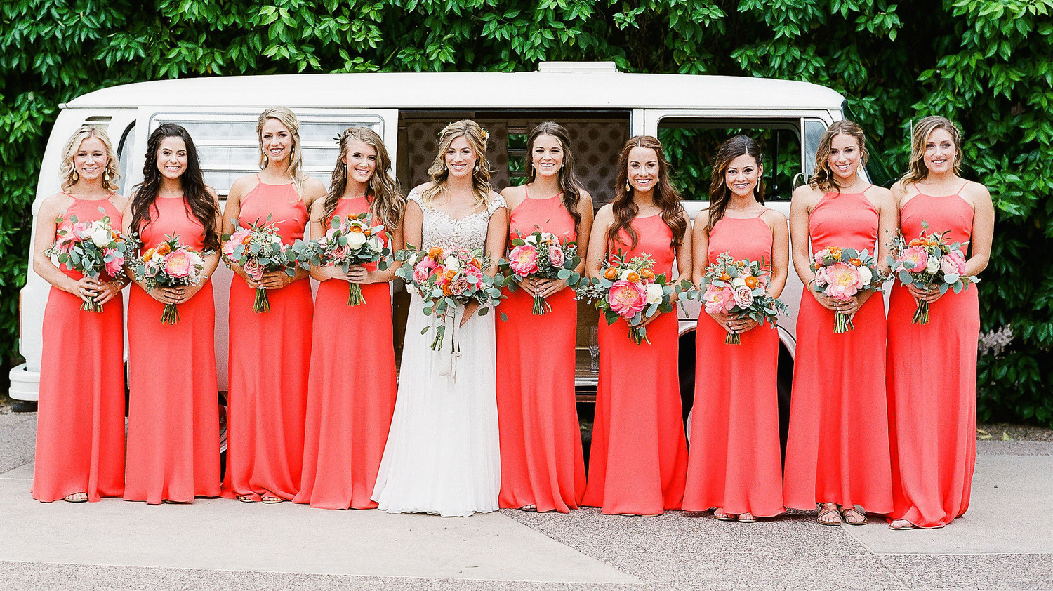 Coral Bridesmaid  Dresses  Martha Stewart Weddings 