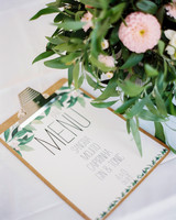 33 Pretty And Unexpected Wedding Menu Ideas Martha Weddings Wedding Menu Clipboard