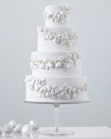 104 White Wedding Cakes That Make The Case For Going Clic Four Tiered White Wedding Cake With Candy Gems