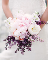 Fresh Fragrant Lilac Wedding Bouquets Martha Weddings A Light Pink And White Lilac Bouquet
