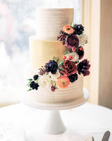 Fall Wedding Cakes Wedding Cake With Gold Tier