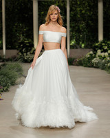 50 Two Piece Wedding Dresses Martha Weddings Ovias Wedding Dress Spring 2019 Off The Shoulder Separates