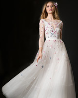 Ultra Fl Wedding Dresses Martha Weddings Temperley Wedding Dress Spring 2019 High Neck Tulle Ballgown With Purple Flowers