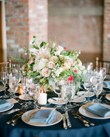 84 Candle Centerpieces That Will Light Up Your Reception Martha Pink And Green Centerpiece With Candles Underneath