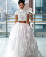 50 Two Piece Wedding Dresses Martha Weddings Gracy Accad Wedding Dress Spring 2019 Ball Gown Skirt Pink Two Pieces Short Sleeves Lace