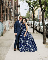 Colorful Dresses From Real Weddings Martha Starry Navy Wedding Dress