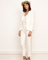47 Chic Wedding Suits For Brides Martha Weddings Simple Wedding Pantsuit