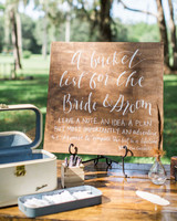 Unique Wedding Guest Book Ideas That Aren T Actually Books Martha Guest Book Bucket List Table Sign