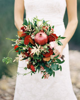 52 Gorgeous Fall Wedding Bouquets Martha Weddings Pomegranate Wedding Bouquet