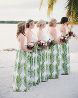 Beautiful Ideas From Beach Weddings Martha Bridesmaids Wearing Printed Skirts