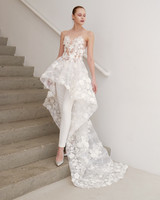 63 Chic Wedding Suits For Brides Martha Weddings Francesca Miranda Wedding Dress Spring 2019 Pants Lace Hi Low