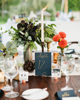 84 Candle Centerpieces That Will Light Up Your Reception Martha Blue And Orange Candle Flower Centerpiece