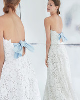 58 Wedding Dresses With Bows Martha Weddings Carolina Herrera Wedding Dress Fall 2018 Fl Lace Blue Back Bow Strapless