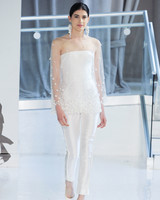 47 Chic Wedding Suits For Brides Martha Weddings Strapless Peter Langner Wedding Dress Pants Spring 2018