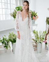 Long Sleeved Wedding Dresses We Love Martha Weddings Marchesa Notte Long Sleeve Lace Bridal Wedding Dress Fall 2018