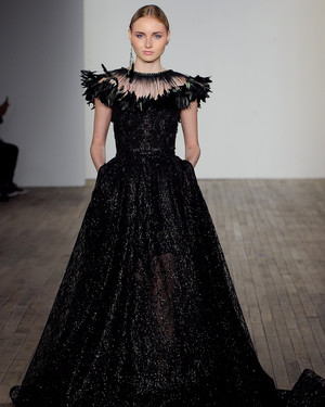 Chic Black Wedding Dress For The Edgy Bride Martha Weddings Chic Black Wedding Dress For The Edgy Bride