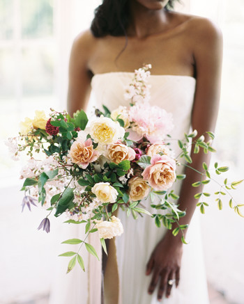 21 Champagne Towers To Copy For Your Own Wedding Reception Martha Soft Rose And Greenery Wedding Bouquet