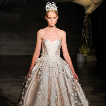 Wedding Dresses Martha Weddings Reem Acra Fall 2019 Fl Lique Strapless Ball Gown Wedding Dress