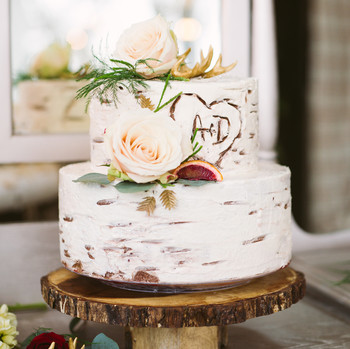 Birch wood wedding cake