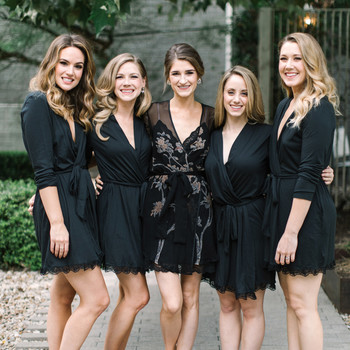 Bridesmaids Dresses Martha Weddings Wedding Bridesmaids Black Robes Fuzzy Slippers