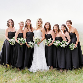 Bridesmaids Dresses Martha Weddings Whitney Zach Wedding Bridesmaids Black Strapless Dresses