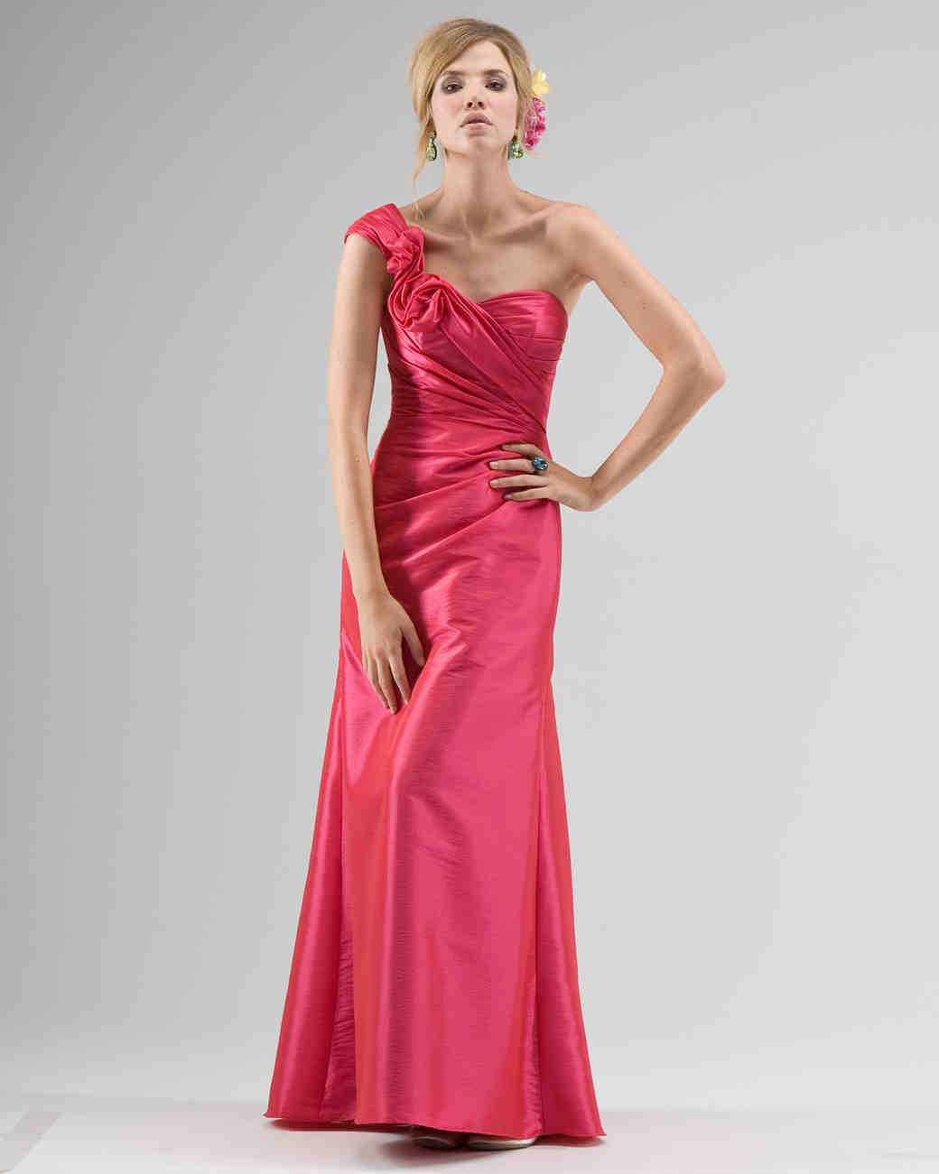 Kelsey Rose Spring 2017 Collection Martha Weddings One Shoulder Red Bridesmaid Dress Kelsey Rose