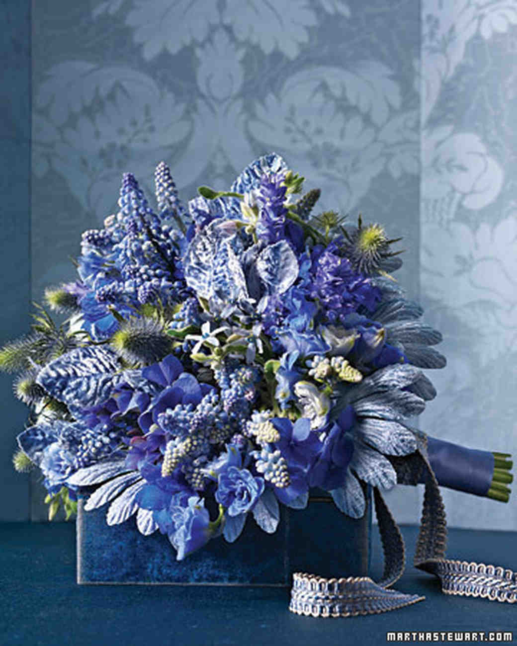 Blue Wedding Bouquets Martha Stewart Weddings 1640