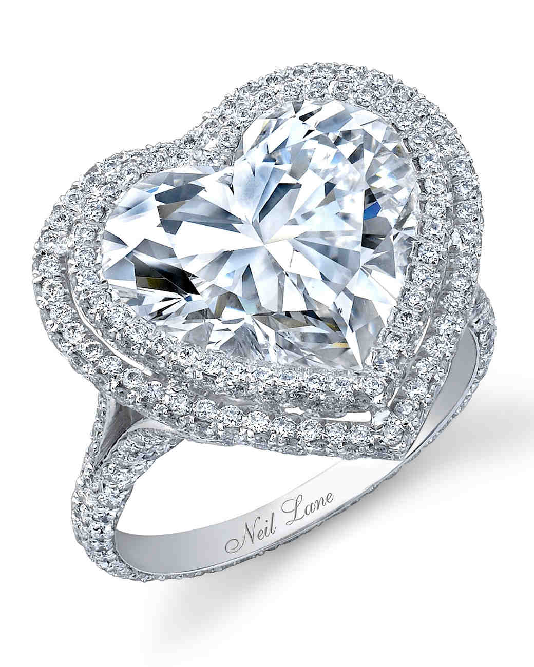 H&J Jewelry 925 Sterling Silver Icy CZ Heart Engagement Ring - Sizes 5-10 SR113