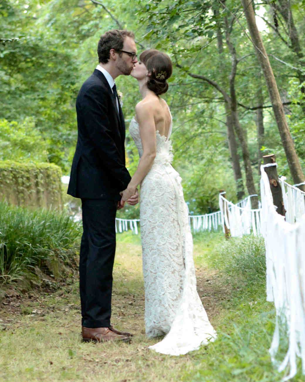 Wendy And Bens Navy And Taupe Backyard Tent Wedding In Georgia