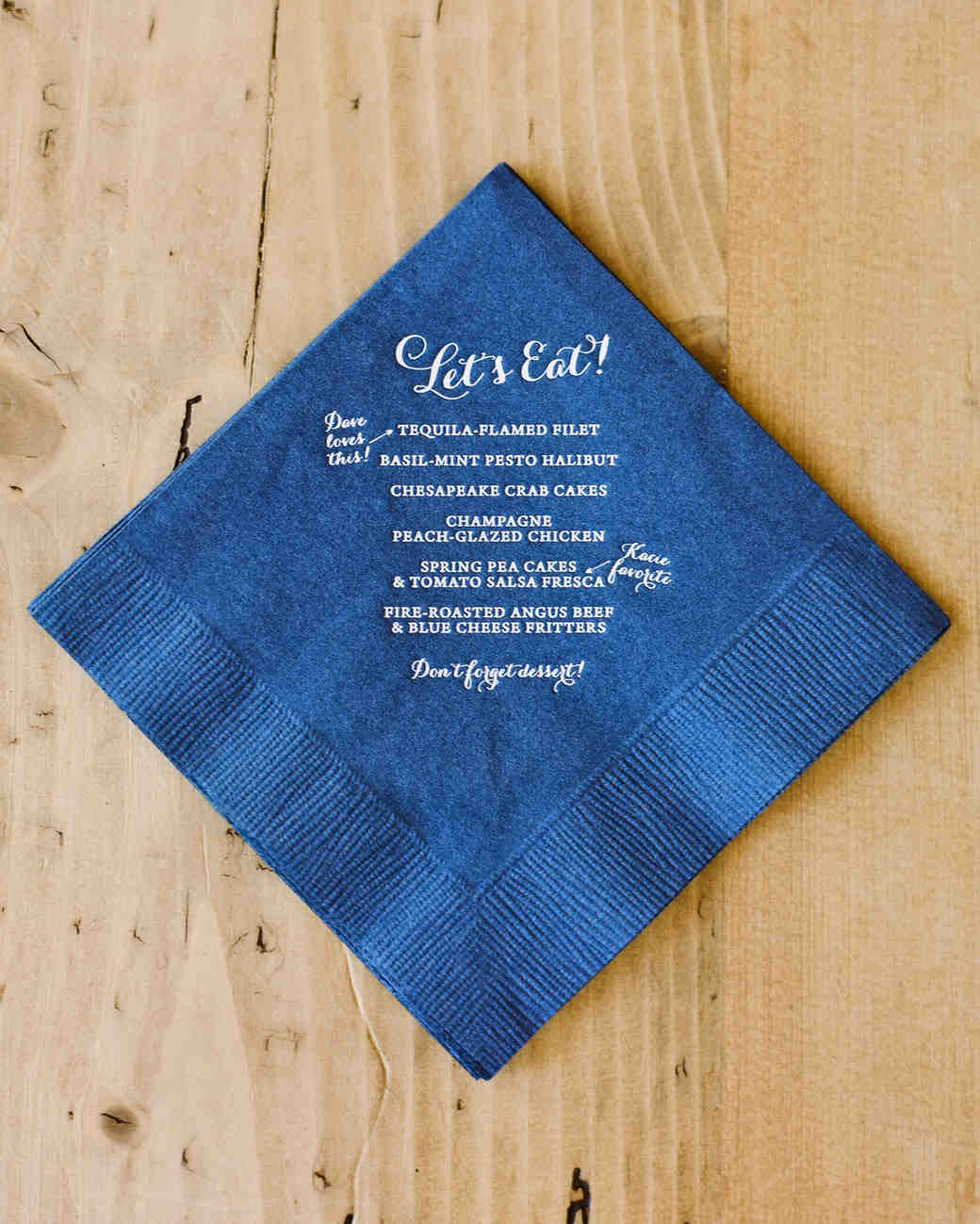 Unique Menu Cards And Displays Martha Weddings Napkin Menu