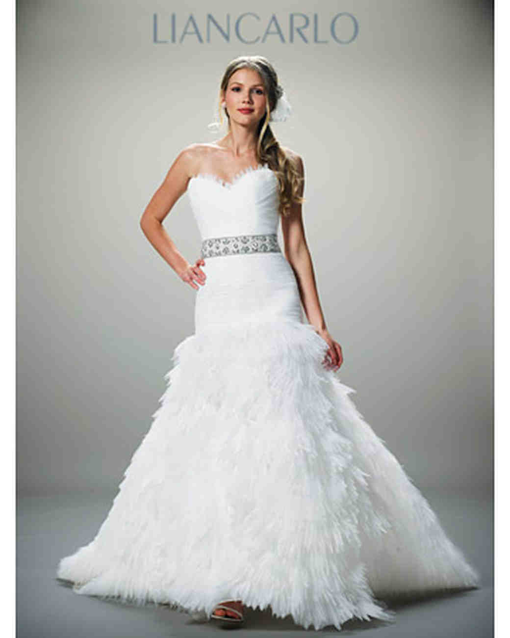 Wedding Dresses With Feather Details From Spring 2017 Bridal Fashion Wedding Dresses With Feather Details From Spring 2017 Bridal Fashion Week Martha Weddings