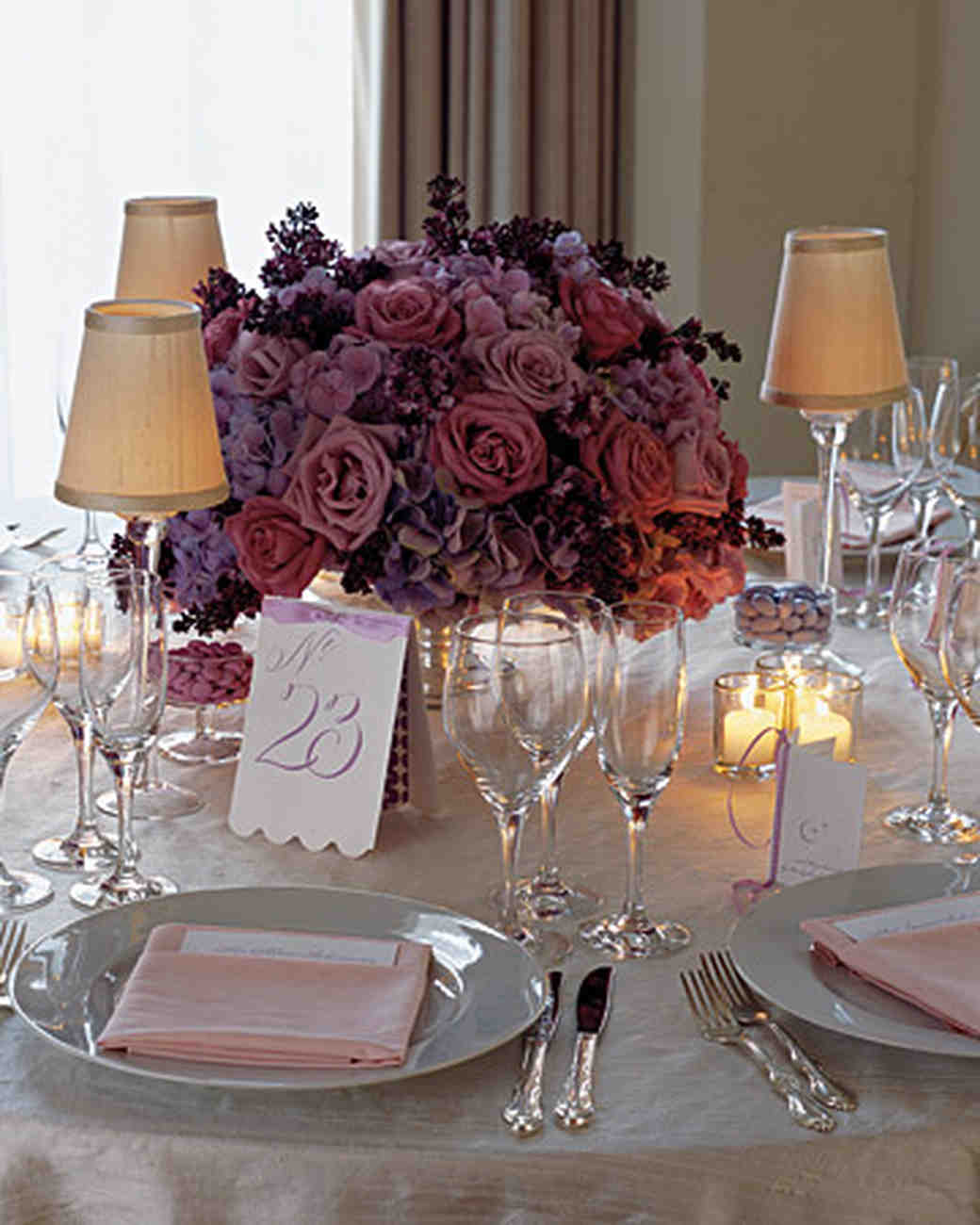 Purple And Blue Wedding Centerpieces Martha Weddings