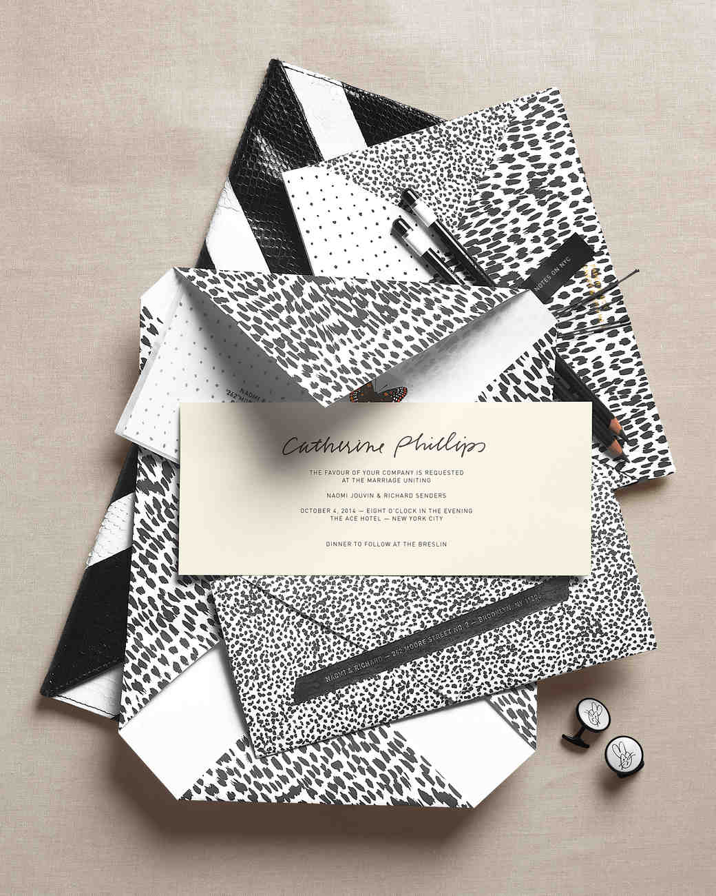 Wedding Invitations Inspired By Our Favorite Fashion Trends Martha Animal Magnetism