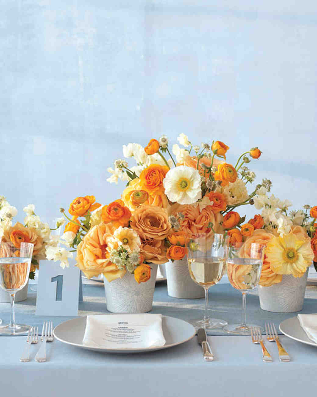 Orange Wedding Centerpieces Martha Weddings Modern Centerpiece